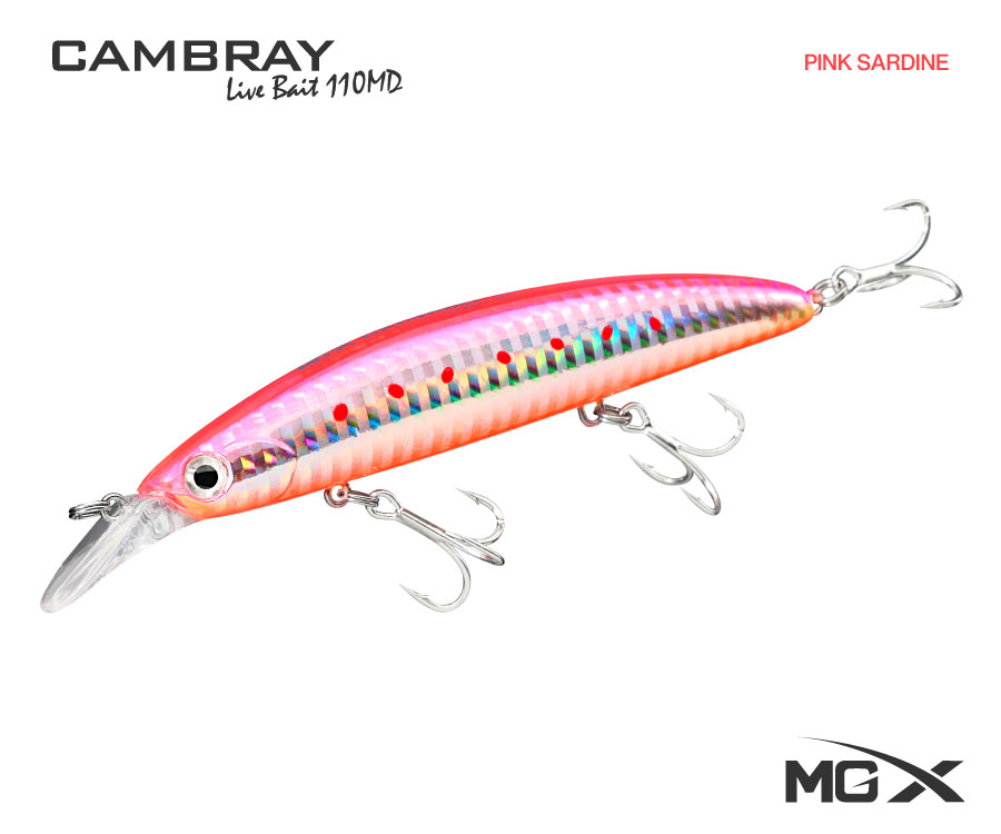 senuelo mgx cambray live bait 110md pink sardine