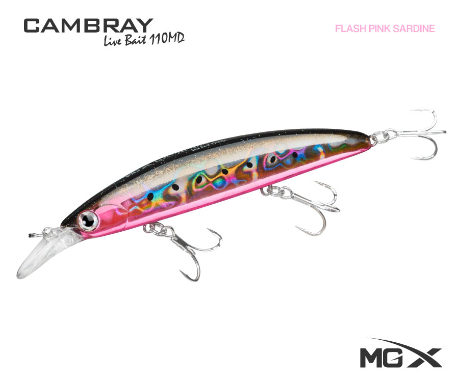 senuelo mgx cambray live bait 110md flash pink sardine