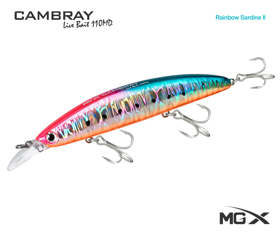 senuelo mgx cambray live bait 110md rainbow sardine ii