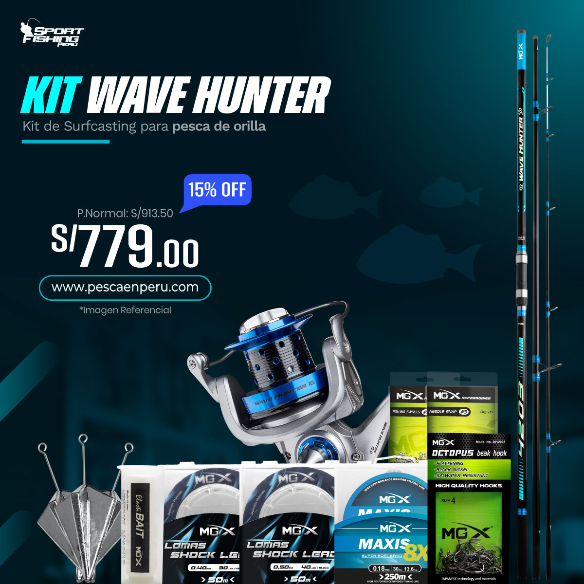 24 kit de surfcasting wave hunter 2