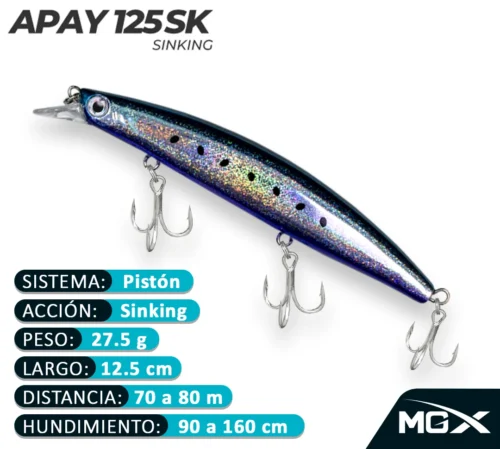 MGX SENUELO MINNOW APAY 125SK 199 DARK PURPLE SARDINE
