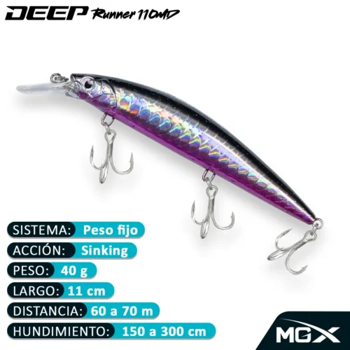 MGX SENUELO MINNOW DEEP RUNNER 110MD 076 NATURAL PACIFIC BLACK