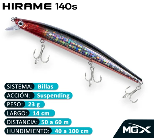 MGX SENUELO MINNOW HIRAME 140S 018 RED HEAD II