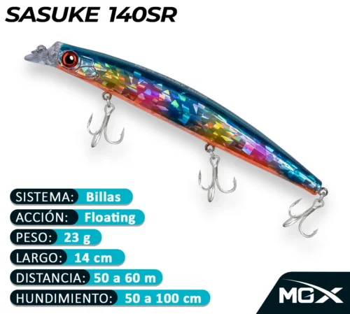 MGX SENUELO MINNOW SASUKE 140SR 082 BLUE CLOWN