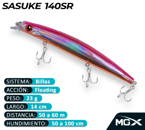 MGX SENUELO MINNOW SASUKE 140SR 186 FLASH PINK