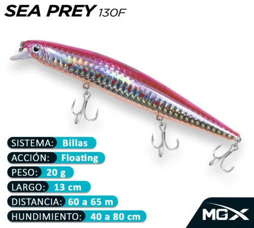 MGX SENUELO MINNOW SEA PREY 130F 004 PINK SARDINE