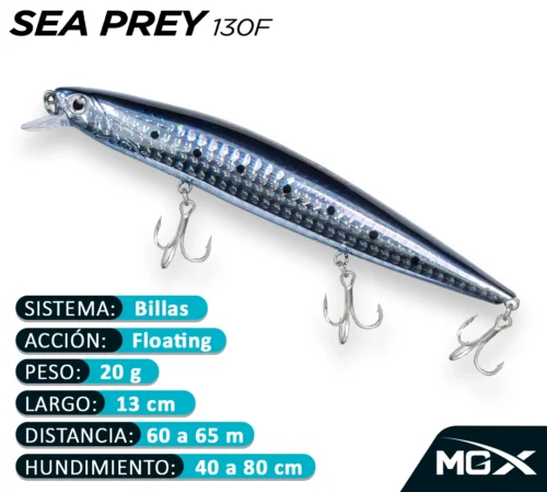 MGX SENUELO MINNOW SEA PREY 130F 006 NIGHT BLUE SARDINE