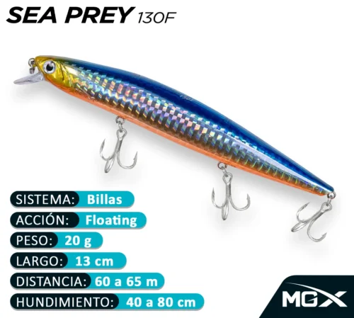 MGX SENUELO MINNOW SEA PREY 130F 032 BLUE PEARL