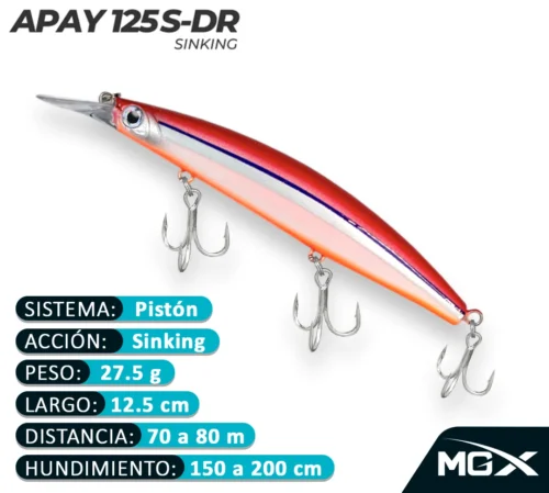 MGX SENUELO MINNOW APAY 125SDR 207 PINK BLACK LINE