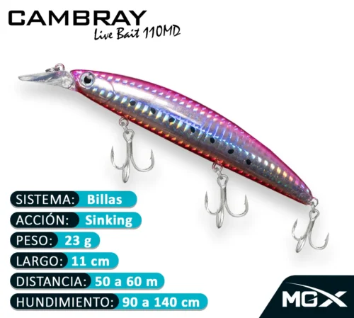 MGX SENUELO MINNOW CAMBRAY 110MD 045 PINK RED SARDINE