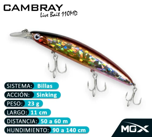 MGX SENUELO MINNOW CAMBRAY 110MD 213 GOLD WINE IV