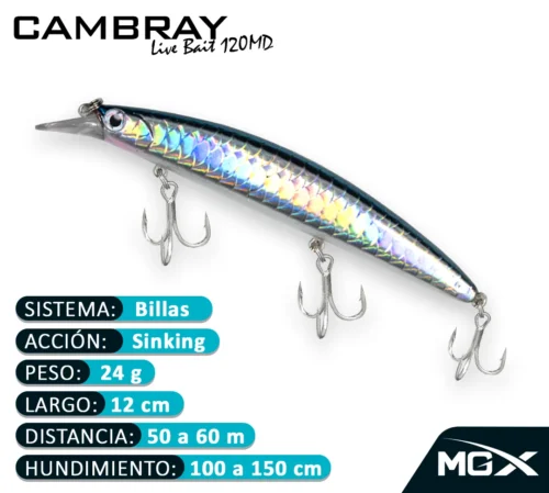MGX SENUELO MINNOW CAMBRAY 120MD 063 NATURAL BONDI BLUE