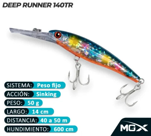 MGX SENUELO MINNOW DEEP RUNNER 140TR 082 BLUE CLOWN