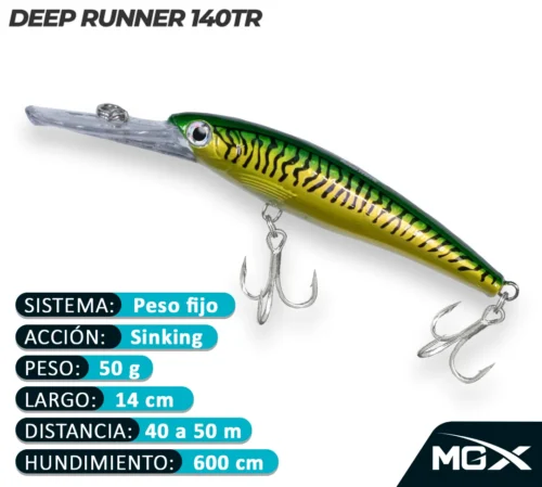 MGX SENUELO MINNOW DEEP RUNNER 140TR 088 GREEN GOLDEN MACKEREL