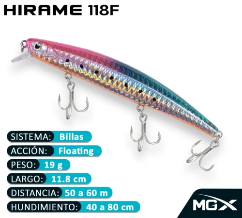 MGX SENUELO MINNOW HIRAME 118F 011 RAINBOW SARDINE 1