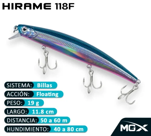 MGX SENUELO MINNOW HIRAME 118F 163 PLATINUM BELLY