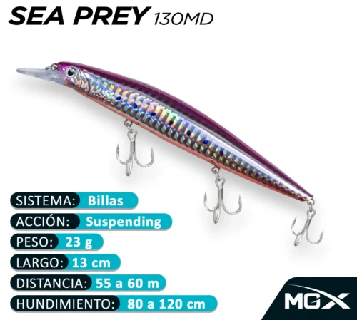 MGX SENUELO MINNOW SEA PREY 130MD 045 PINK RED SARDINE
